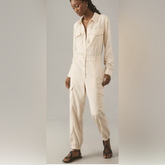 Anthropology Sanctuary rebel long sleeve utility jumpsuit toasted almond XS NWT - Picture 1 of 13